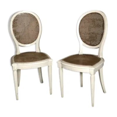 Paire chaises style - beige louis