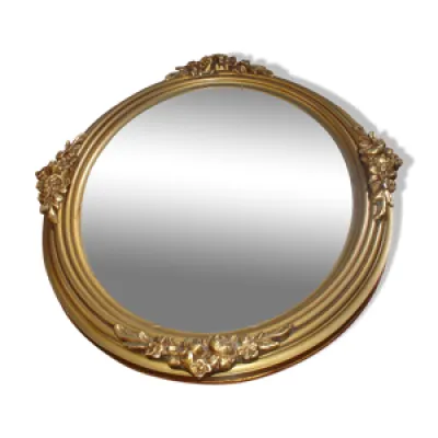 Miroir doré de forme - ovale vers