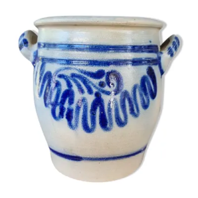 Ancien pot en grès bleu - gris vase