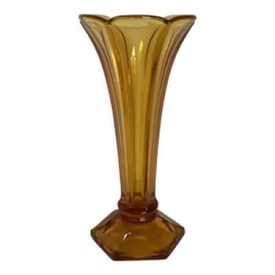 Ancien vase forme de - fleur verre
