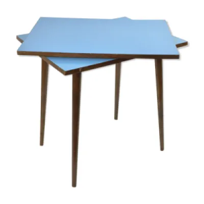Table à café en hêtre - bleu