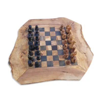 Jeux d'échecs rustique - bois naturel