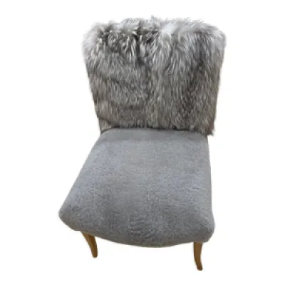 fauteuil peau de mouton - gris