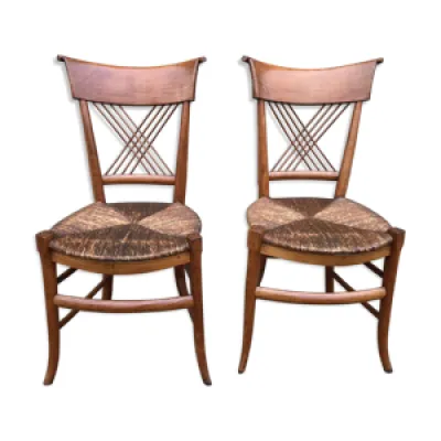 Paire de chaises rustique