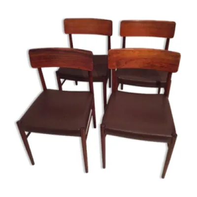 Série de 4 chaises scandinaves - palissandre