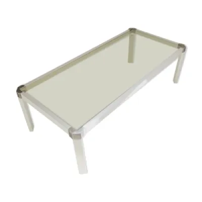 Table basse metal laqué - verre