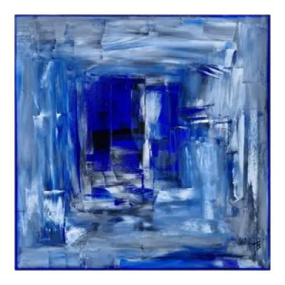 Tableau peinture abstraite - bleu outremer