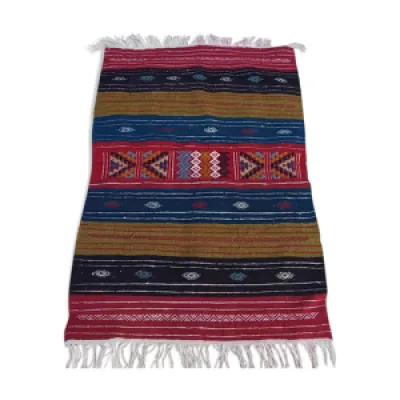 Tapis kilim multicolore - traditionnel pure laine