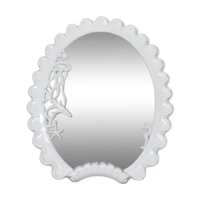 Miroir ovale en bois - blanc