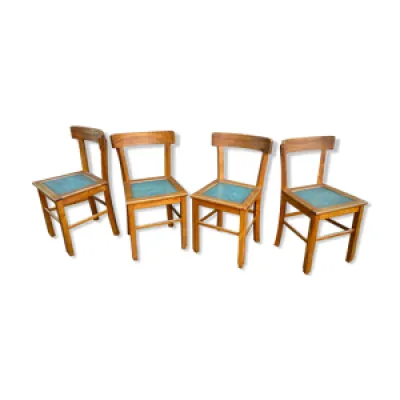 4 chaises bistrot 1950 - bois