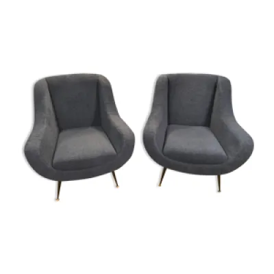 paire de fauteuils italiens - design 1950