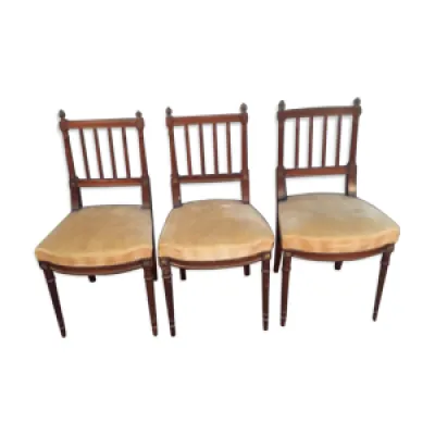 Trois chaises en acajou - louis xvi
