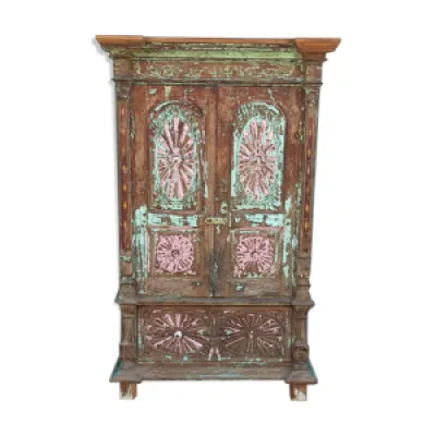 Ancienne armoire en bois - portes tiroir