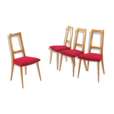Quatre chaises en merisier - laine