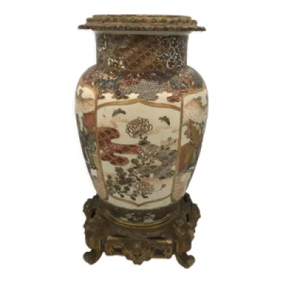 vase ancien satsuma en - bronze