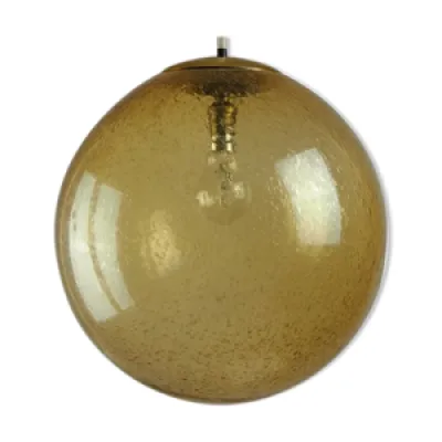 Suspension globe verre - bulle ambre