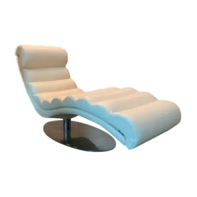 Chaise longue moderne - blanc cuir