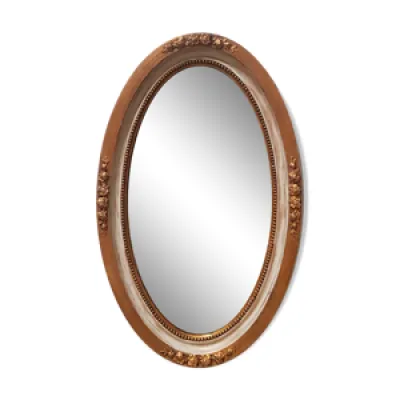 Grand miroir ovale à - bois stuc