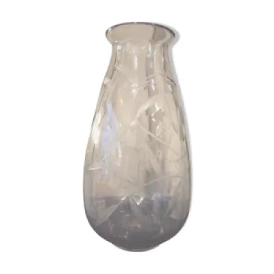 Vase en verre decor de - feuilles