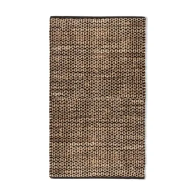tapis jute coton noir - 90x150