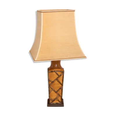 Lampe barbotine motif - bambou