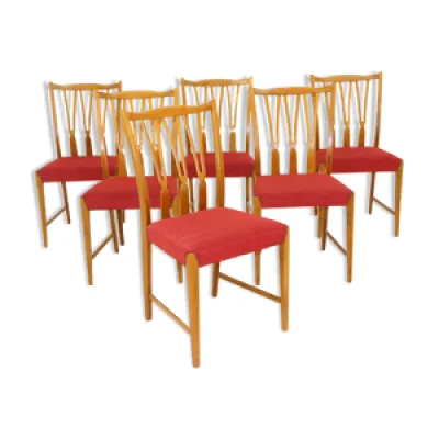 set de 6 chaises en teck, - 1950