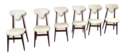 6 chaises en bois et - 1950