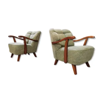 Paire de fauteuils vert - 1960
