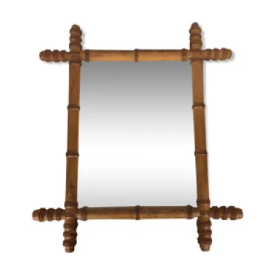 Miroir ancien au mercure - bambou bois