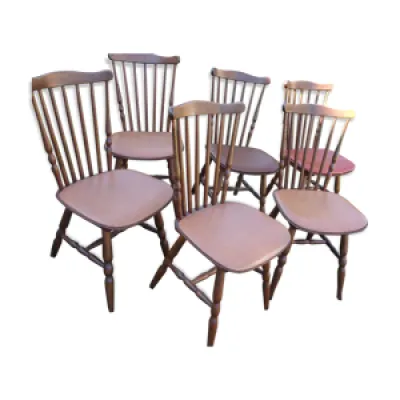 lot de 6 chaises style - bistrot bois