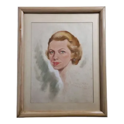 Portrait de femme signé