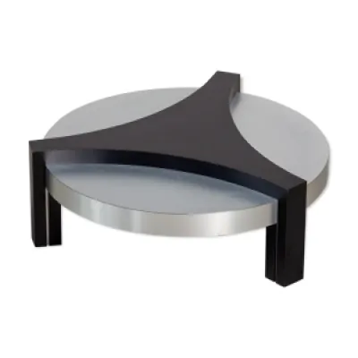 Table basse ronde design - noir