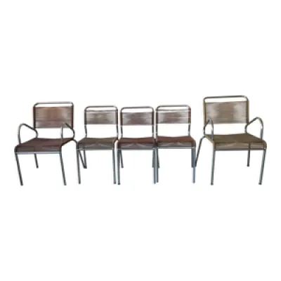 Suite de 2 fauteuils - chaises vers 1960