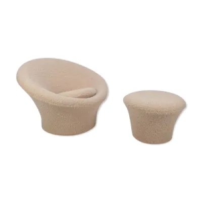 Fauteuil and ottoman - mushroom pierre