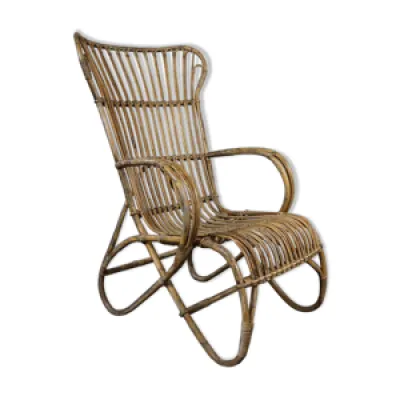 fauteuil Belse 8 en rotin - 1950