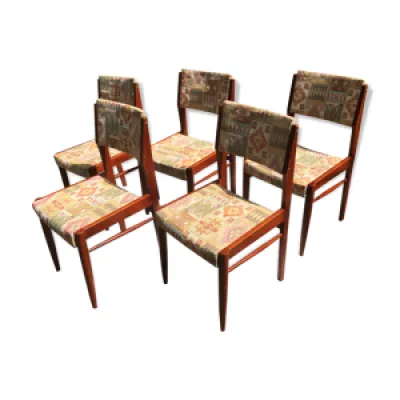 Lot de 5 chaises structure - assise tissu