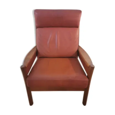 fauteuil scandinave en - cuir