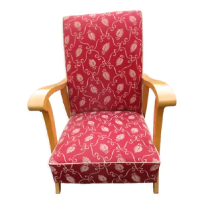 fauteuil scandinave en - bois tissu