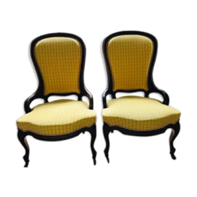 Paire de fauteuils Napoleon 3 restaurés,