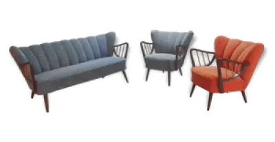Set canapé  / 2 fauteuils - scandinave