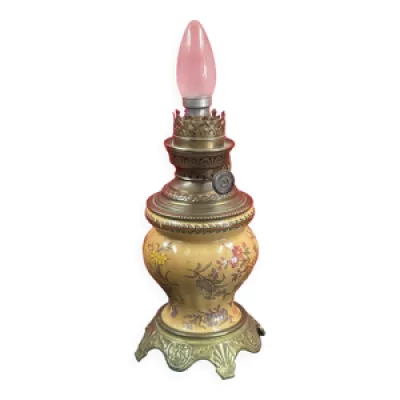 Pied de lampe en céramique - floral
