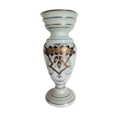 Vase balustre Jugendstil - opaline peint