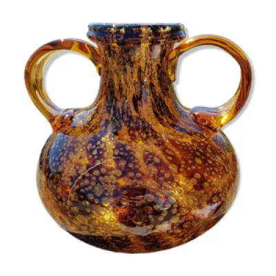 Vase en verre bullé - couleur ambre