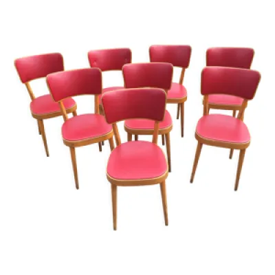 Huit chaises Bauman hêtre - clair skai