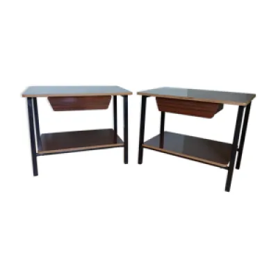 2 tables de chevet d'internat - moderniste style