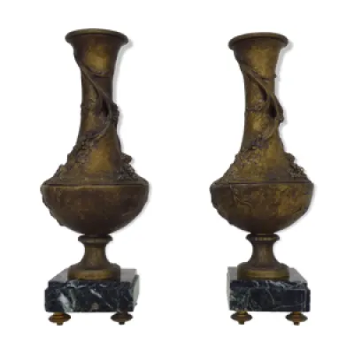 Paire de vases art nouveau - socle