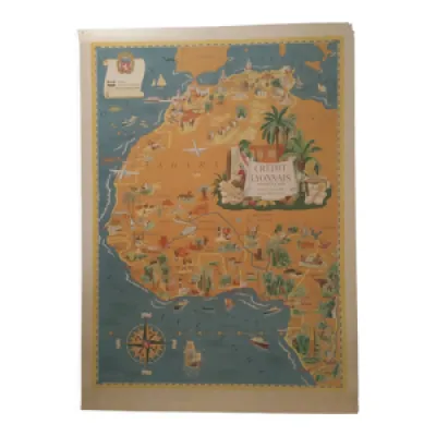 Poster carte d'Afrique de l'Ouest