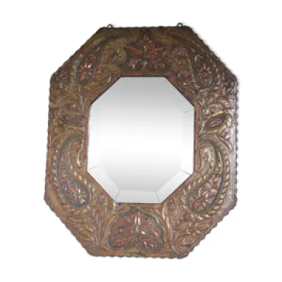 Miroir artisanal biseauté - ancien cuivre