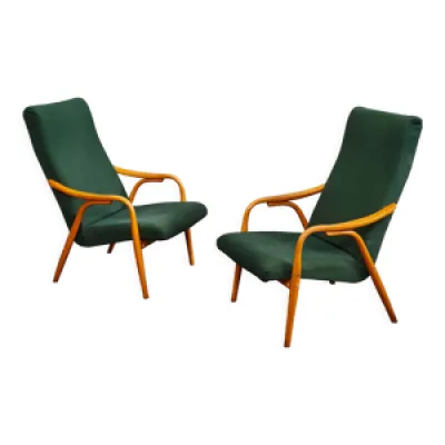Paire de fauteuils vert - antonin suman 1960