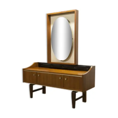 Coiffeuse scandinave - 1960 miroir ovale